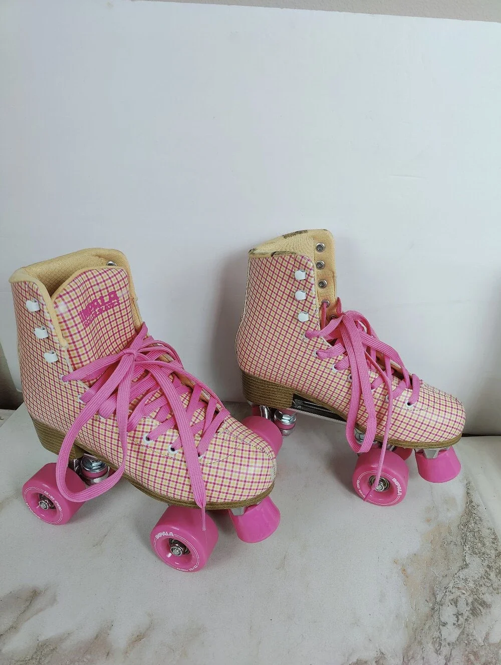 Impala Women's Quad Roller Skates Pink Tartan, Sz 8 - Picture 3 of 14